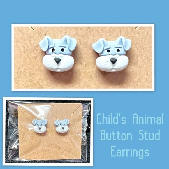 Animal Stud Stud Earrings, Slime Charm Stud Earrings, Child Earrings - Picture 1 of 2